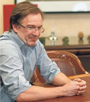  ?? ANGELA PETERSON/MILWAUKEE JOURNAL SENTINEL ?? County Executive Chris Abele pauses while talking in his office Wednesday about why he isn't seeking re-election.