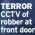  ??  ?? TERROR CCTV of robber at front door