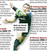  ??  ?? Neil de Kock is backbone of Saracens