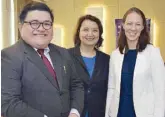  ??  ?? KPMG RGM & Co.’s Leandro Ben Robediso with Colgate- Palmolive Philippine­s Inc.’s Eliza Longalong and Emily Mitchell.