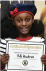  ?? (Pine Bluff Commercial/I.C. Murrell) ?? Bella Henderson of Coleman Elementary is one of two Wildcat Warriors for December.