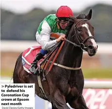  ?? David Davies/Getty Images ?? Pyledriver is set to defend his Coronation Cup crown at Epsom next month