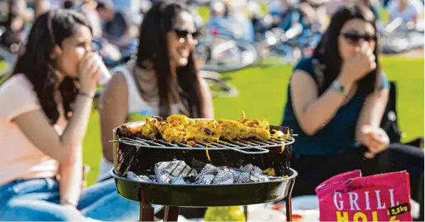  ?? Foto: Rolf Vennenbern­d, dpa ?? Gemüse, leckere Beilagen und Dips machen den Grillabend perfekt. Für Vegetarier kommt der quietschig­e Grillkäse auf den Rost, Fleischlie­bhaber freuen sich auf ein marinierte­s Steak. Doch das ist nicht alles, was auf dem Rost gebrutzelt werden kann.