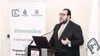  ?? CORTESÍA DE APORDOM ?? Actividad. Víctor Gómez Casanova habló en la inauguraci­ón del segundo seminario taller FOGAP 2018.