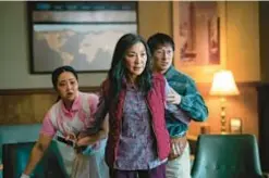  ?? A24 ?? Stephanie Hsu, Michelle Yeoh and Ke Huy Quan in “Everything Everywhere All at Once.”