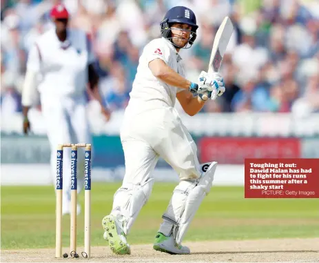  ?? PICTURE: Getty Images ?? Toughing it out: Dawid Malan has had to fight for his runs this summer after a shaky start