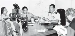 ??  ?? Maj. General Sarath Munasinghe in his role as Military Spokesman (above) and (top right) on the field