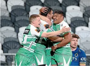  ?? GETTY IMAGES ?? Liam Mitchell celebrates his try that wasn’t.