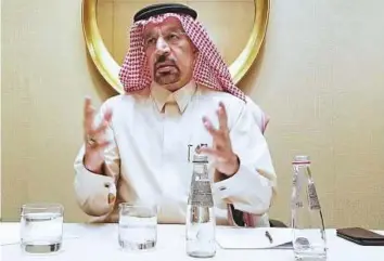  ?? Reuters ?? ■ Saudi Arabian Energy Minister Khalid Al Falih who is in Washington with the Saudi Crown Prince, said the supply cuts have succeeded in trimming a global supply glut by two-thirds.