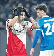  ?? ?? Miguel Rodriguez reacts to FC Utrecht’s 2-0 midweek Europa League defeat by Belgian outfit Genk.