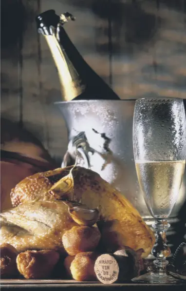  ?? ?? GOBBLER AND GOBLETS: Turkey and fizz pair up nicely; inset, Espresso Martini anyone?