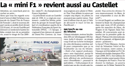  ??  ?? La précédent passage au Castellet du championna­t de France Superkart date de . Vingt ans déjà ! (Photo DR) Historic Tour