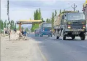  ?? PTI ?? An army convoy in Leh on July 12. n