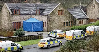  ??  ?? Crime scene: The victim’s £ 00,000 five-bedroom home in Helmshore, Lancashire