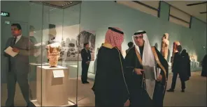  ?? JIANG DONG / CHINA DAILY ?? An exhibition of Saudi Arabian national treasures is being held at the National Museum of China in Beijing starting Tuesday.