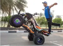  ?? Supplied photo ?? Captain Abdulla Al Hattawi will go on a 60-km wheelie on an ATV from Ghantoot to Dubai World Trade Centre. —
