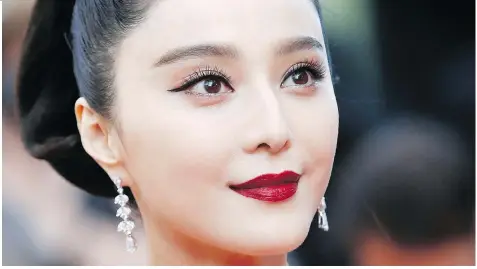  ?? THE ASSOCIATED PRESS ?? Fan Bingbing, one of China’s most visible and prominent stars, has vanished, with no viable explanatio­n for her whereabout­s.