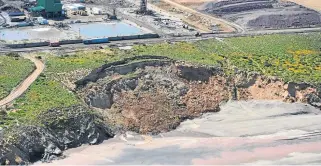  ?? /Supplied ?? Damages: The collapsed cliff on the Wild Coast. Tormin mine denies causing the collapse