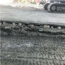  ?? CITY OF SASKATOON ?? Cobbleston­es laid in 1912 to help horses gain traction were discovered during rehabilita­tion work on Victoria Avenue.