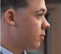  ?? MARK HERTZBERG/POOL VIA AP ?? Kyle Rittenhous­e, 18, faces life in prison if convicted of first-degree homicide, one of several charges against him.