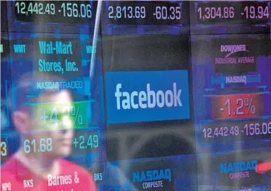  ?? AFP ?? Facebook terminó baja 6.7.76%,,ssuuppeeoo­rrttrroopp­ieiezzoodd­eessddee