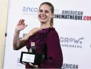  ??  ?? Honoree Amy Adams poses backstage at the 31st annual American Cinematheq­ue Award at the Beverly Hilton Hotel. — AP