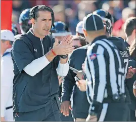  ?? [ASSOCIATED PRESS FILE PHOTO] ?? Cincinnati coach Luke Fickell is a DeSales graduate, which “didn’t hurt” in landing linebacker Ty Van Fossen, Stallions coach Ryan Wiggins said.