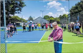  ??  ?? Two more tennis courts were opened in Omokoroa ¯ on Saturday bringing the total to four full-sized courts.