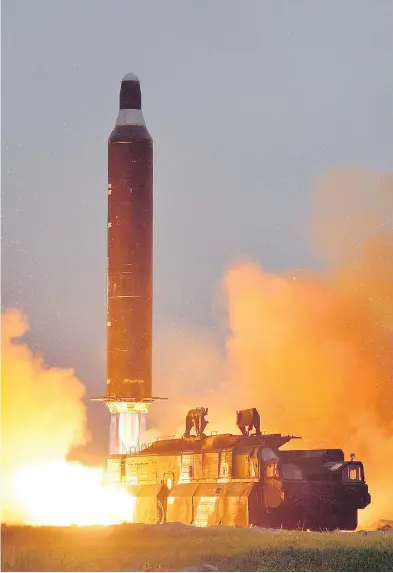  ?? NORTH KOREA’S OFFICIAL KOREAN CENTRAL NEWS AGENCY ?? With threats from North Korea, Iran and others, Canada is contemplat­ing joining other nations in ballistic missile defence — a significan­t policy reversal for a Liberal government — but the cost implicatio­ns for Canada’s defence file are not clear.