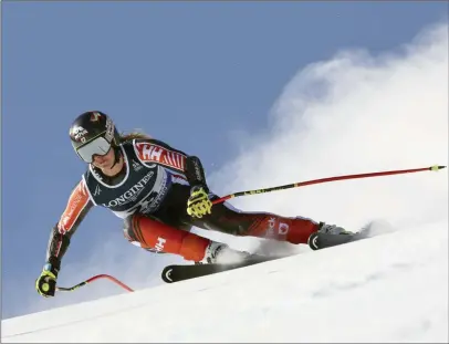  ?? ?? The Canadian Press
Canada’s Marie Michele Gagnon speeds down the course during the super-G portion of an alpine ski, women’s World Championsh­ip combined race, in Meribel, France.