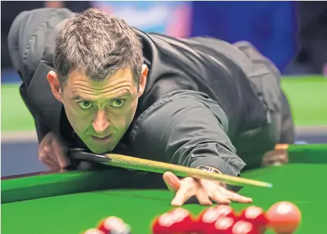  ?? Picture: PA. ?? World No 2 Ronnie O’sullivan is concentrat­ing on China, with the ‘odd few’ events in the UK as well.