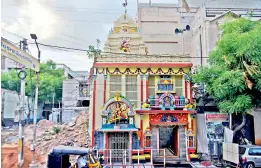  ?? —S.SURENDER REDDY ?? A view of the Akkanna Madanna Mahakali temple in Old City.