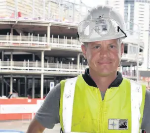  ??  ?? Steve Crouch, of Buckingham Group Contractin­g Ltd, at work on the £135m Swansea Central Phase One scheme.