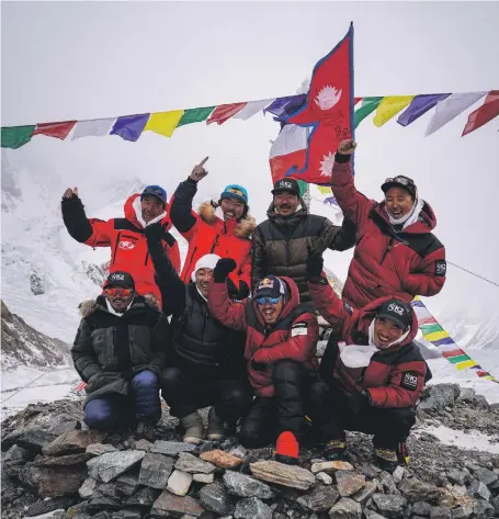  ?? Reuters ?? Nepalese mountainee­rs during a ceremony on January 5 before beginning their ascent of K2