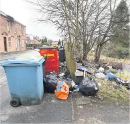  ??  ?? Poor state Belhaven Terrace, Wishaw, resembles a dump