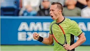  ?? Foto: afp ?? Nach einigen schwächere­n Auftritten präsentier­t sich Philipp Kohlschrei­ber bei den US Open wieder in Topform. Der Aufschwung kommt zur richtigen Zeit, denn es steht das Duell gegen den besten Spieler aller Zeiten an.