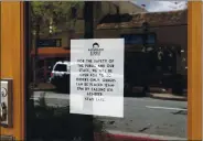  ?? MONTEREY HERALDFILE ?? In the days before the shelter-inplace order, the Alvarado Street Brewery was one of many local restaurant­s that were closed to everything but takeout orders.