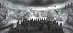  ?? Associated Press ?? ■ This undated artist’s rendering provided by BASE Hologram shows a prototype three-dimensiona­l hologram display for a dinosaur exhibit.