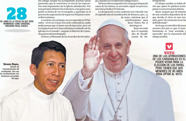  ??  ?? Simeón Reyes, director de Comunicaci­ones del arzobispad­o, dice que los nombramien­tos son decisiones personales del papa.