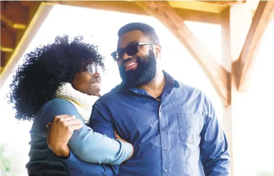  ?? AMY SHORTELL/ THE MORNING CALL PHOTOS ?? Inayah Jones and Darryl Jordan are seen in the wedding pavilion Thursday at the Glasbern Inn in Fogelsvill­e as they prepare for their nuptials at the venue later in April. Like many couples, they’ve had to scale down the size of their celebratio­n.