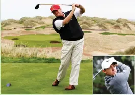  ?? (Reuters) ?? DONALD TRUMP has not let the responsibi­lities of the American presidency keep him off the golf course. After years of railing against Barack Obama for taking vacations and playing golf, Trump has hit the greens six times in just over a month since...