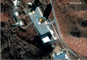  ?? AP ?? A satellite image of North Korea’s Sohae facility. Satellite imagery showing new activity at the rocket launch site has raised doubt that Kim Jong Un will ever give up his nuclear weapons.
