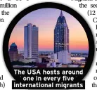  ??  ?? The USA hosts around one in every five internatio­nal migrants