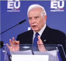  ?? AFP ?? EU foreign policy chief Josep Borrell condemned Israel over its planned military operation in Rafah, southern Gaza