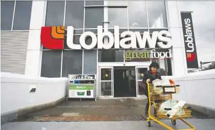  ?? NATHAN DENETTE/THE CANADIAN PRESS FILES ?? Loblaw says it believes it can sustain its margins and sees signs of inflation “moderating.”