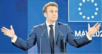  ?? ?? Emmanuel Macron, now posturing as the EU’s leader, described Nato as ‘brain dead’ in 2019