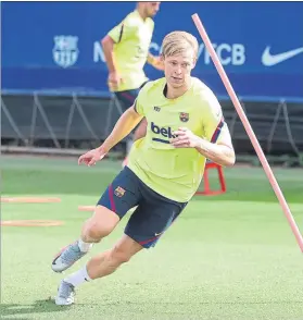  ?? FOTO: FCB ?? Frenkie de Jong ya entrena con normalidad y ha olvidado la lesión en el sóleo