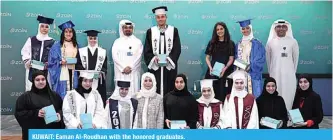  ??  ?? KUWAIT: Eaman Al-Roudhan with the honored graduates.