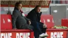  ??  ?? How long will sporting director Horst Heldt (left) stick with coach Markus Gisdol (right)?