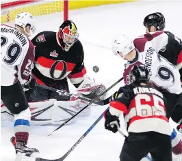  ?? JUSTIN TANG/THE CANADIAN PRESS ?? Craig Anderson’s franchise win tally sits at 143 after registerin­g a 21-save performanc­e in Thursday’s victory over the Colorado Avalanche.